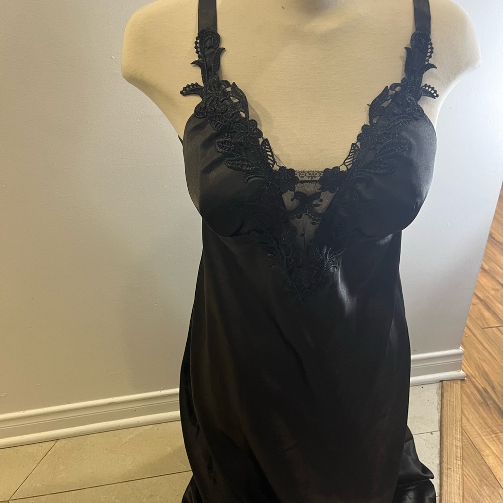 Flora Nikrooz Black Lace Chemise with Adjustable Straps